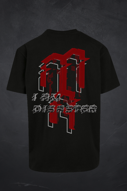 #2 "I AM DISASTER" Black Oversize T-Shirt